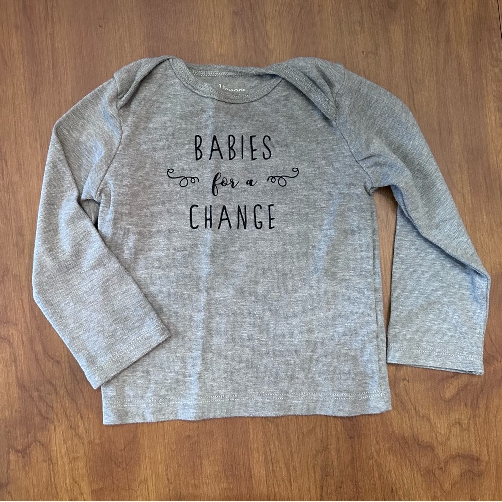 18-24 months - Babies for Change - gray long sleeve Tee